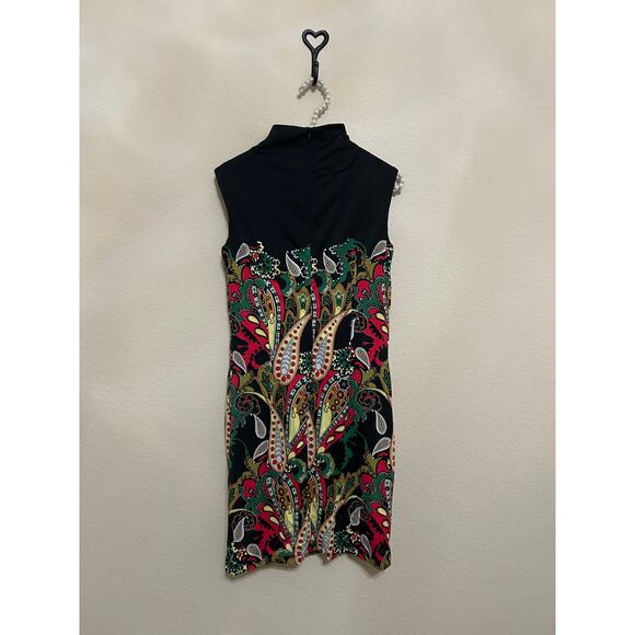 Jude Connally Dress Size Small Colorful Paisley Sleeveless Stretch Shift USA - Picture 8 of 11